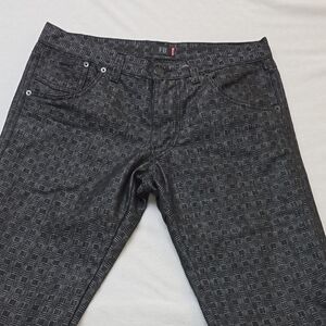 Men's Black Textured Jeans